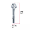 ‣ Taquetes Arpón 1/2" x 4-1/2" Caja 25 | Fiero