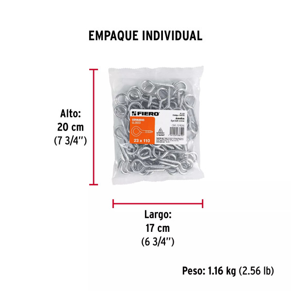 ‣Armellas cerradas FIERO 72 pzas resistentes | FERRETODO