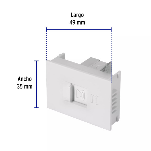 ‣ Toma de teléfono 1.5 módulos blanca | Volteck