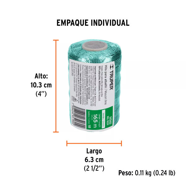 Carrete Con 165 M De Hilo Para Albañil Verde, Truper | Ferreterias Ferretodo Guatemala