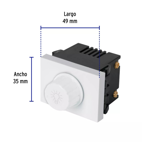 ‣ Dimmer giratorio 1.5 módulos, blanco... | Volteck