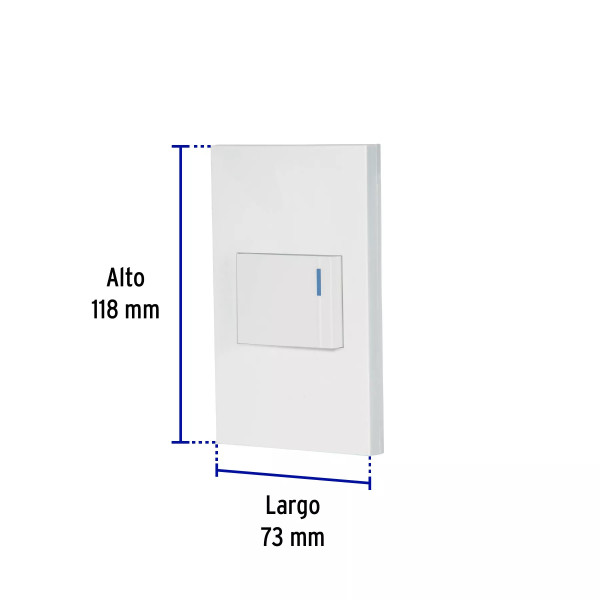 ‣ Placa armada 1 interruptor 3vías, 1.5mód... | Volteck