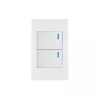 ‣ Placa 2 interruptores, 1.5 módulos... | Volteck