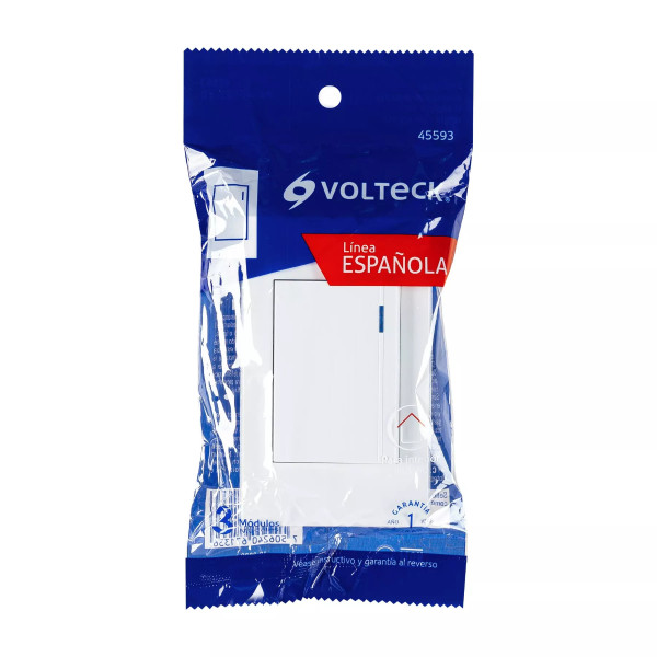 ‣ Placa armada 1 interr..., 3 módulos, blanca | Volteck