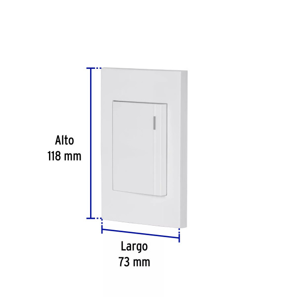 ‣ Placa armada 1 interr..., 3 módulos, blanca | Volteck