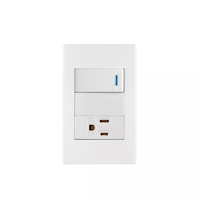 ‣ Placa armada 1 interr.,1 cont.,1mod, Blanca | Volteck