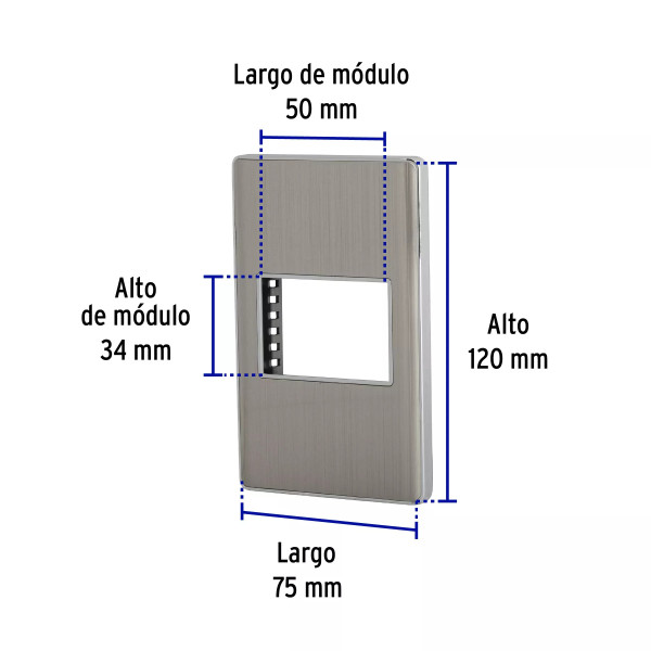 ‣ Placa acero inox 1 ventana Lisboa... | Volteck