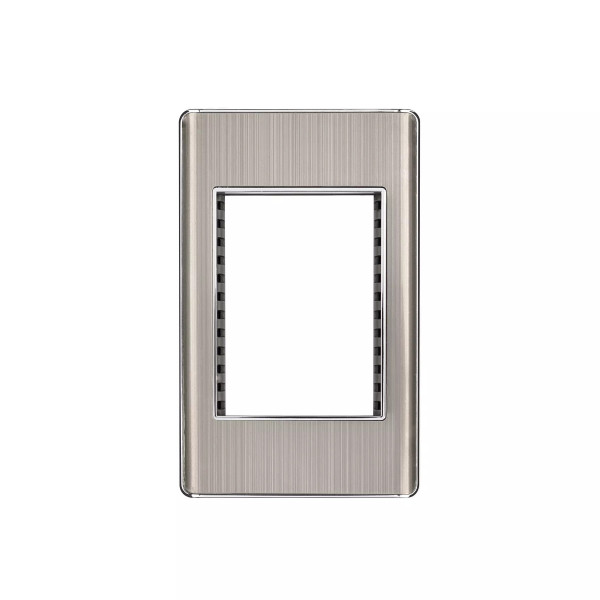 ‣ Placa acero inox 1 ventana, 3 módulos Lisboa | Volteck