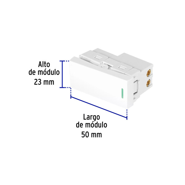 ‣ Interruptor sencillo blanco 1 módulo Lisboa | Volteck