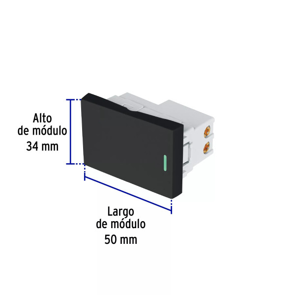 ‣ Interruptor sencillo negro Lisboa... | Volteck