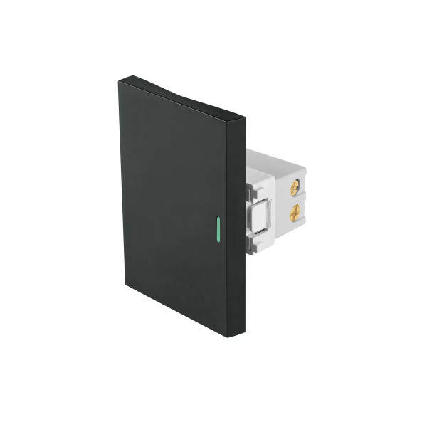 ‣ Interruptor sencillo negro, 3 módulos Lisboa | Volteck