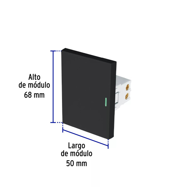 ‣ Interruptor 3 vías negro, 3 módulos Lisboa | Volteck