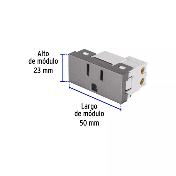 ‣ Contacto aterrizado inox 1 módulo Lisboa... | Volteck