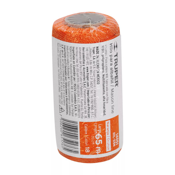Carrete Con 65 M De Hilo Para Albañil Naranja, Truper | Ferreterias Ferretodo Guatemala