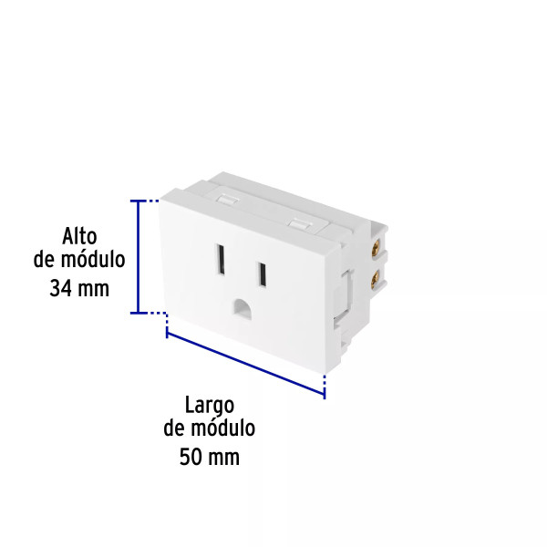 ‣ Contacto aterrizado Lisboa 1.5 módulos blanco... | Volteck