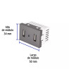 ‣ Toma USB 2 puertos acero Lisboa... | Volteck