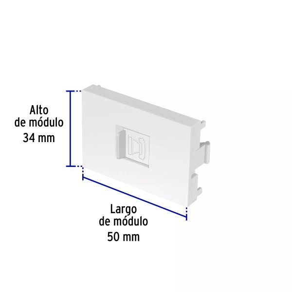 ‣ Toma de teléfono blanco Lisboa 1.5 módulos... | Volteck