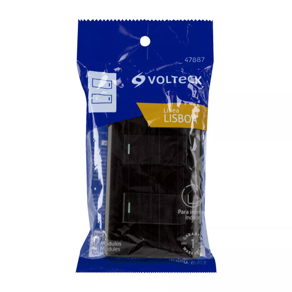 ‣ Placa armada negra 2 interr... Lisboa | Volteck