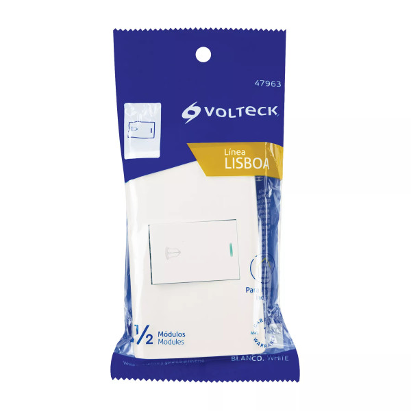 ‣ Placa armada blanca 1 interruptor, Lisboa... | Volteck