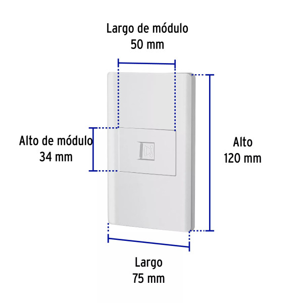 ‣ Placa armada Lisboa 1 toma para teléfono... | Volteck