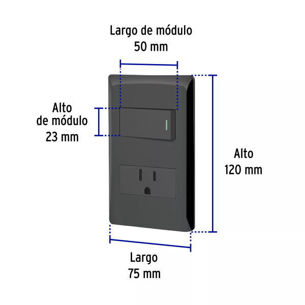 ‣ Placa armada negra Lisboa 1 módulo... | Volteck
