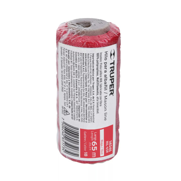 Carrete Con 65 M De Hilo Para Albañil Rojo, Truper | Ferreterias Ferretodo Guatemala