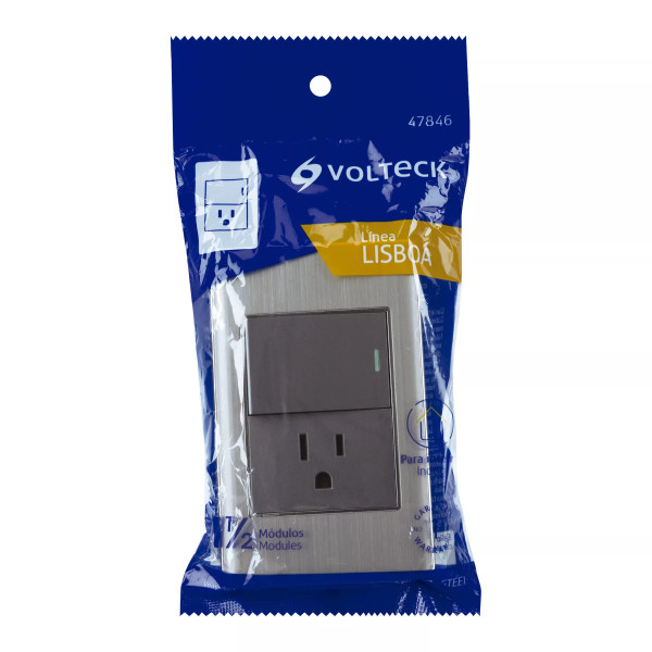‣ Placa acero interruptor Lisboa 1.5 mód... | Volteck