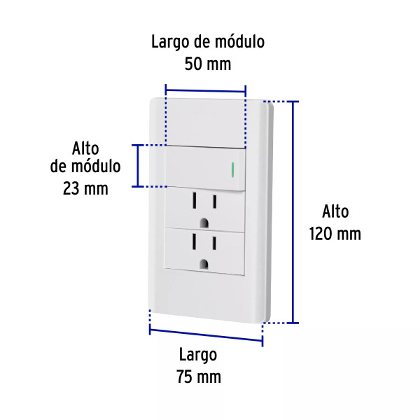 ‣ Placa armada Lisboa: interruptor y 2 contactos... | Volteck