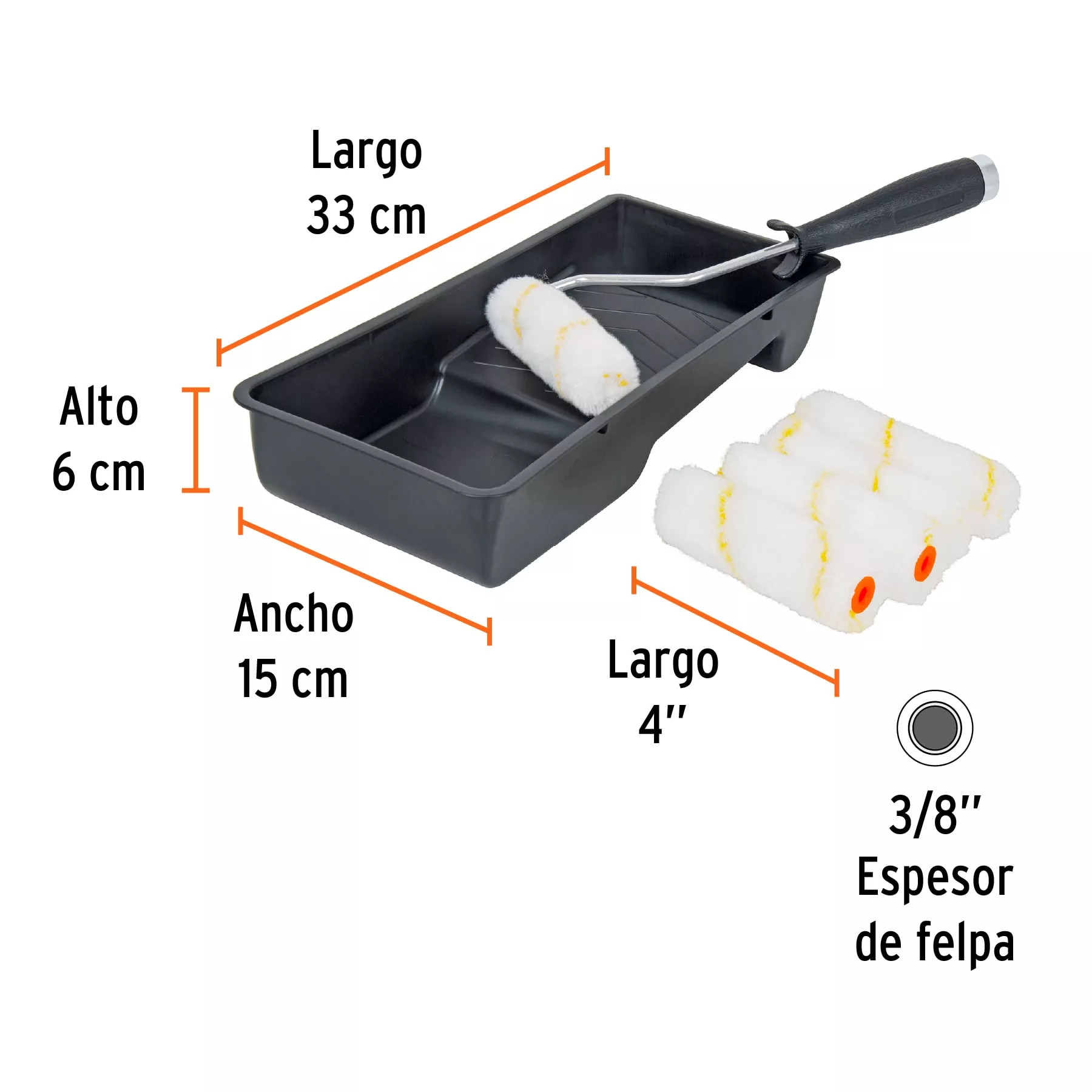 Rodillo Truoper Kit de rodillo para pintar 4